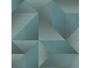 Tyrkysová geometrická tapeta na zeď