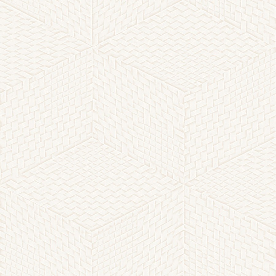 Tapety Yara - Bílá 3D geometrická tapeta na zeď Bílá 3D geometrická tapeta na zeď - Tapety Yara