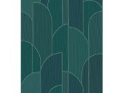 Tapety Yara - Zelená geometrická tapeta na zeď Zelená geometrická tapeta na zeď