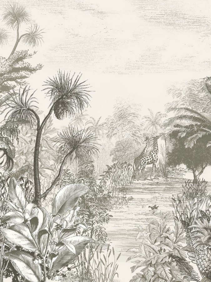 Obrazová tapeta Giraffe Grey 300621