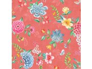 Květinová tapeta s vinylovým povrchem 300107