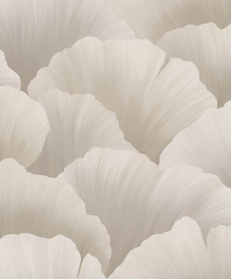 Šedo-béžová tapeta s listy - Tapety Yara