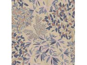 Béžová tapeta s větvičkami a listy