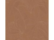 Hnědá tapeta s metalickými listy