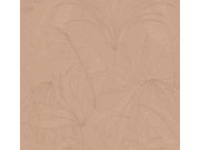 Hnědo-růžová tapeta s listy