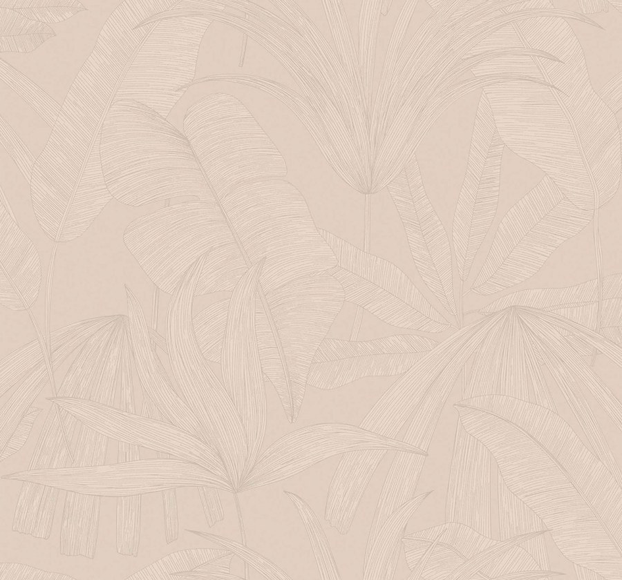 Béžová tapeta s listy - Tapety Yara