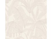 Krémová tapeta s perlovými listy