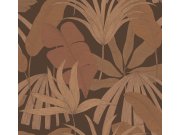 Hnědá tapeta s listy