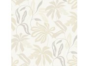 Tapety Yara - Krémovo-šedá tapeta s listy Krémovo-šedá tapeta s listy