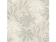 Šedo-béžová tapeta s listy