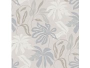 Béžovo-šedá tapeta s listy