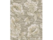 Tapety Yara - Šedo-béžová květinová tapeta na zeď Šedo-béžová květinová tapeta na zeď