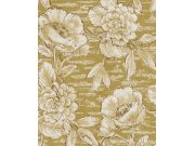 Tapety Yara - Okrová květinová tapeta na zeď Okrová květinová tapeta na zeď