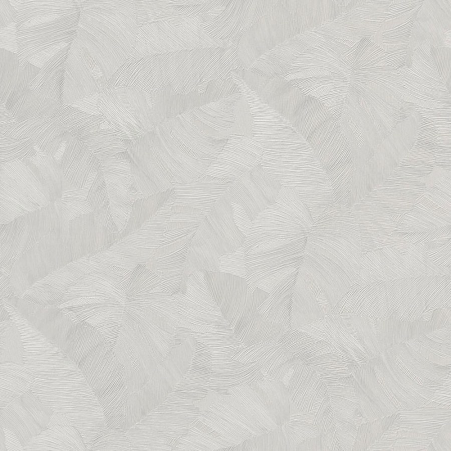 Šedo-béžová tapeta s plastickými listy Šedo-béžová tapeta s plastickými listy