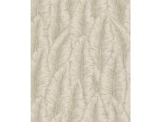 Zeleno-krémová tapeta s listy