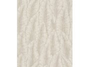 Bílo-krémová tapeta s listy