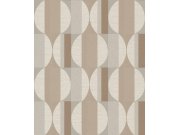 Tapety Yara - Hnědo-béžová geometrická tapeta na zeď Hnědo-béžová geometrická tapeta na zeď