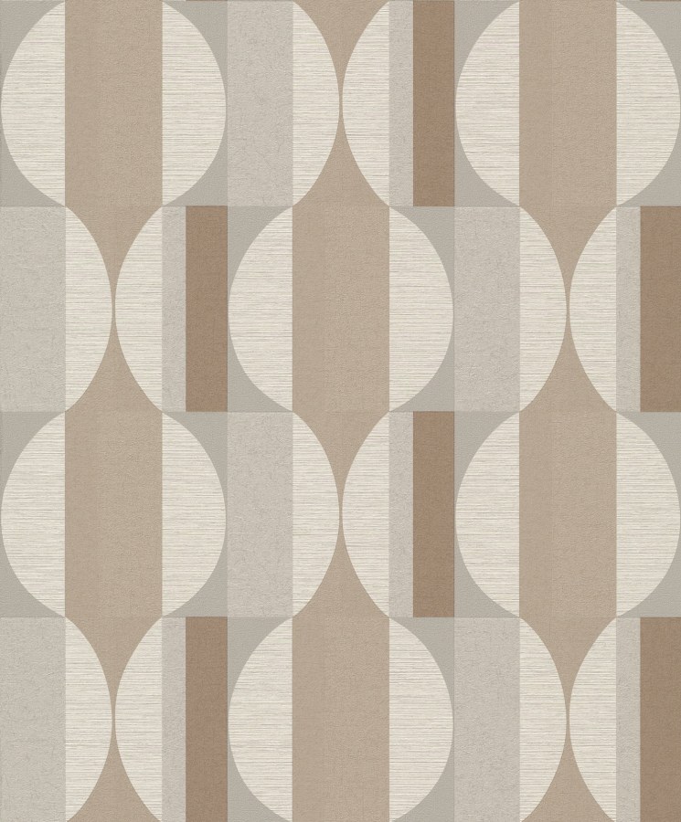 Hnědo-béžová geometrická tapeta na zeď Hnědo-béžová geometrická tapeta na zeď