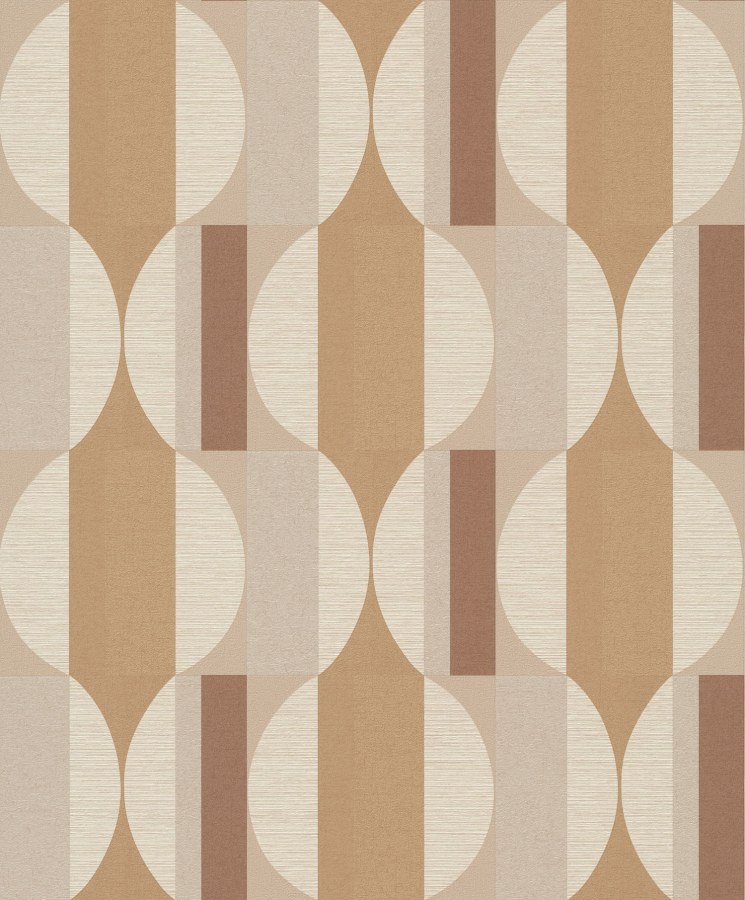 Tapety Yara - Hnědo-béžová geometrická tapeta na zeď Hnědo-béžová geometrická tapeta na zeď - Tapety Yara