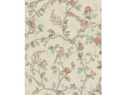 Tapety Yara - Béžová tapeta s větvičkami a ptáčky Béžová tapeta s větvičkami a ptáčky