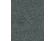 Modrá květinová tapeta na zeď