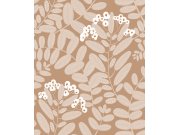 Tapety Yara - Hnědá tapeta s listy Hnědá tapeta s listy