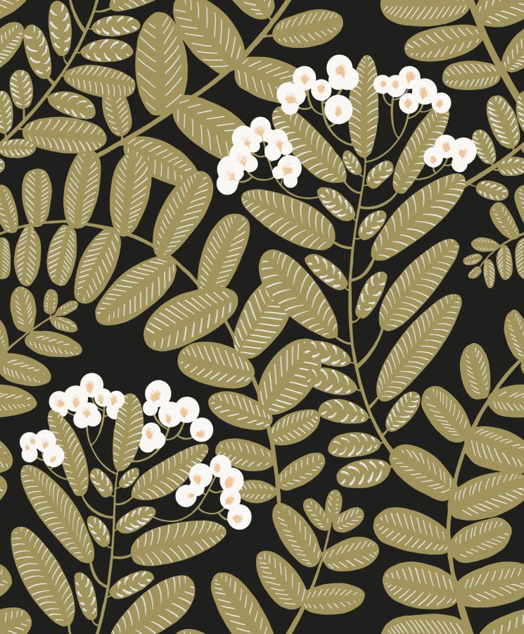 Černá tapeta s listy - Tapety Yara