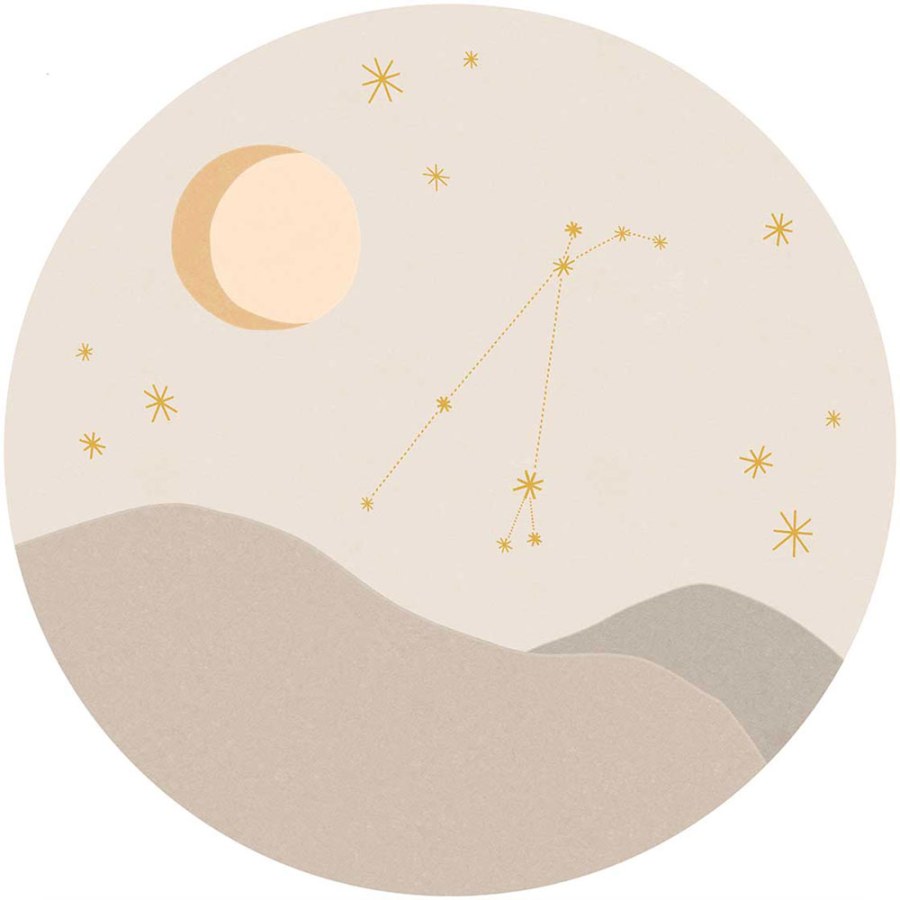 Béžová kruhová tapeta znamení zvěrokruhu Beran - Tapety Yara