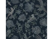 Tapeta na zeď, modrá, květiny, zvířata, Jaipur, Graham Brown Premium