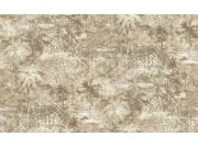 Tapeta na zeď, hnědá, palmy, Armonia, Emiliana Parati