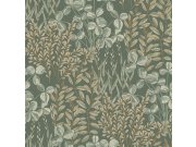 Tapeta na zeď, zelená, listy a trávy, Inia, Grandeco