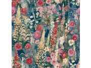 Tapety Yara - Tapeta na zeď, modrá, květiny, , Inia, Grandeco Tapeta na zeď, modrá, květiny, , Inia, Grandeco