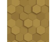 Tapeta na zeď, zlatá, hexagony, 3D Reflections, Origin Tapety Yara