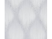 Tapeta na zeď, šedo-bílá, grafický vzor s krystaly, Papis Loveday Fashion Icon, Marburg