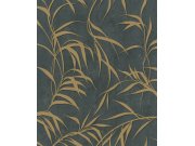 Tapeta na zeď, černo-zlatá, listy, City Glow, Marburg