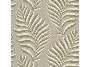 Tapeta na zeď, šedo-béžová, listy, Marrakech, Zambaiti Parati