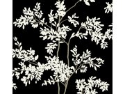 Tapety Yara - Černo-bílá tapeta s větvičkami Černo-bílá tapeta s větvičkami