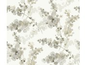 Tapety Yara - Béžovo-šedá květinová tapeta na zeď Béžovo-šedá květinová tapeta na zeď