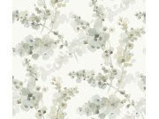 Tapety Yara - Šedo-zeleno-béžová květinová tapeta na zeď Šedo-zeleno-béžová květinová tapeta na zeď