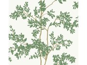 Bílá tapeta s větvičkami