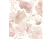 Tapety Yara - Bílo-růžová květinová tapeta na zeď Bílo-růžová květinová tapeta na zeď