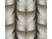 Tapety Yara - Hnědo-černá geometrická tapeta na zeď Hnědo-černá geometrická tapeta na zeď