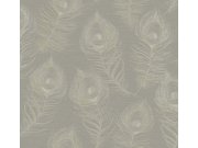 Šedá tapeta s pavími pery