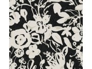 Černá květinová tapeta na zeď