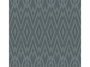 Modrá geometrická tapeta na zeď