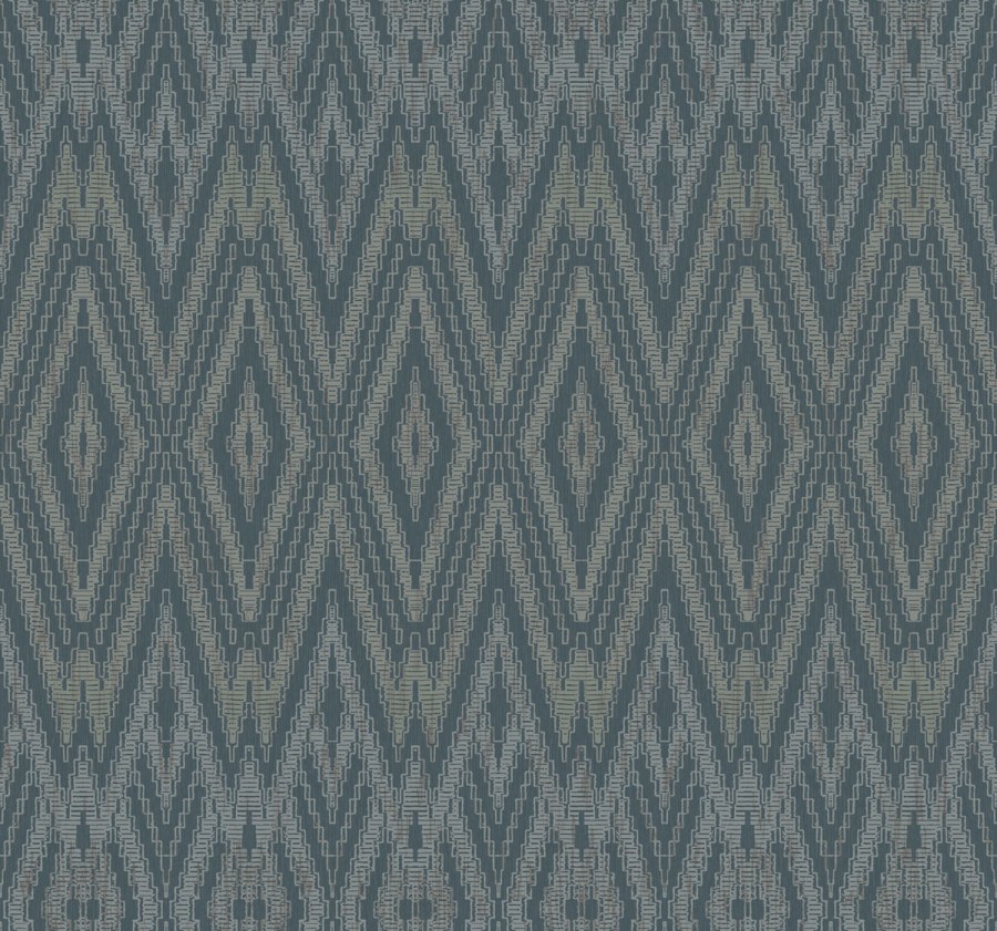 Tapety Yara - Modrá geometrická tapeta na zeď Modrá geometrická tapeta na zeď - Tapety Yara