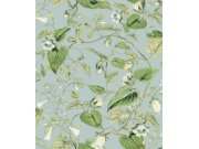 Modrá tapeta na zeď, květiny, Blooms Second Edition Resource Library, York Tapety Yara