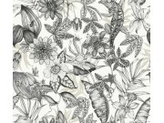 Tapety Yara - Černo-bílá tapeta na zeď Černo-bílá tapeta na zeď