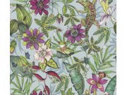 Tapeta na zeď, tropický les, květiny, zvířata, Blooms Second Edition Resource Library, York Tapety Yara