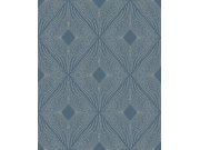 Modro-stříbrná geometrická tapeta na zeď